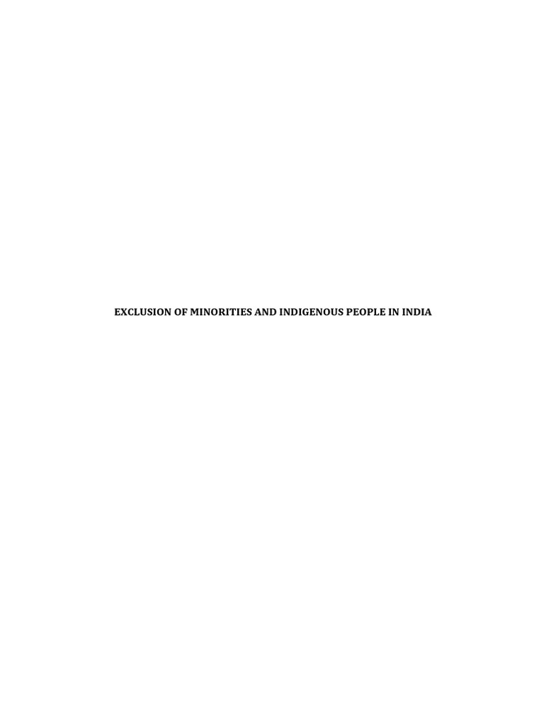 Exclusion of Minorities in India | PDF | Minority Group | Social Exclusion