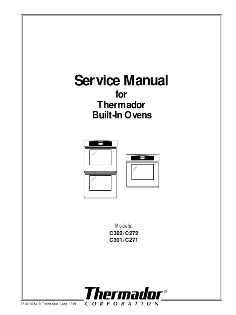 Thermador C BuiltIn Oven Service Manual PDF Grilling Relay