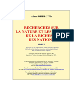 Recherches Sur La Nature Et Les Causes de La Richesse Des Nations