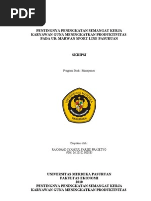 Contoh Jurnal Skripsi Manajemen Sumber Daya Manusia Pejuang Skripsi