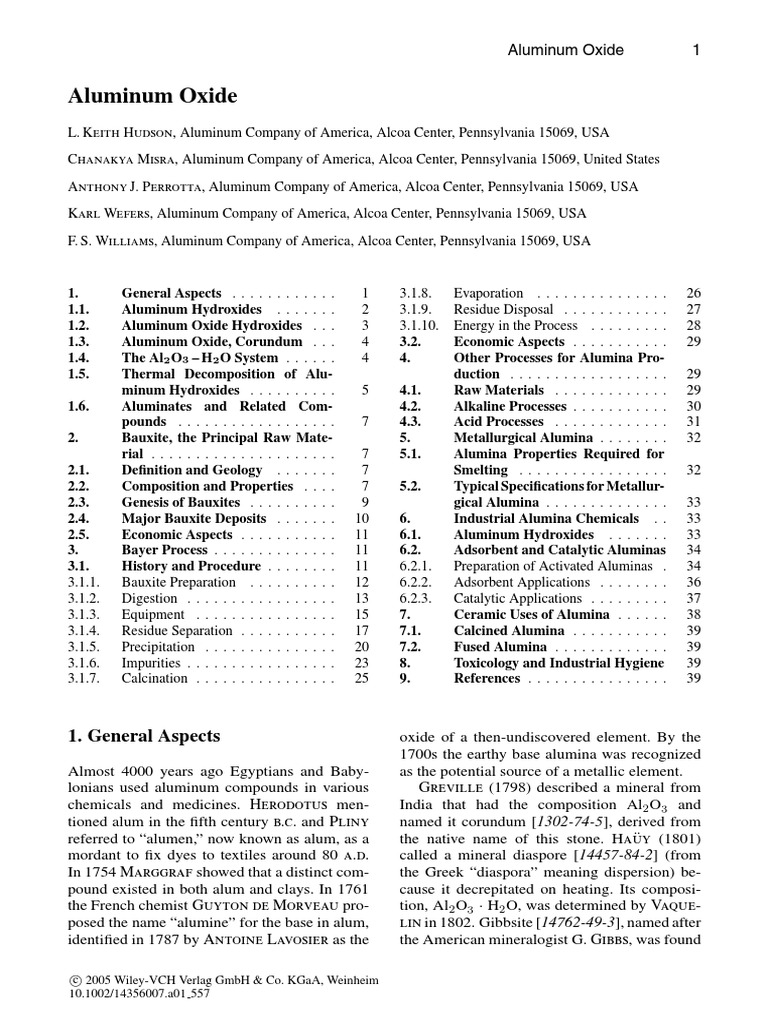 An InDepth Review of Aluminum Oxide Production Processes, Properties