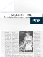 MILLER'S TIME: An Outstanding Career Nears Its Close