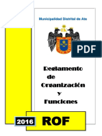 Reglamento de Organización y Funciones: Municipalidad Distrital de Ate