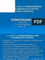 6a. Clase - 1a. Ley de La Termodinamica para Volumen de Control