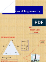 Applications of Trigonometry: BY: Charvi Saini 10164