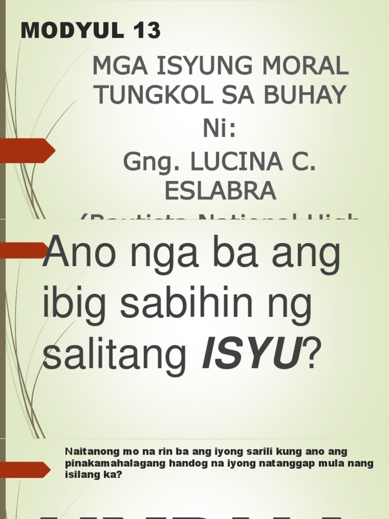 Esp 10 Paggalang Sa Buhay  PDF