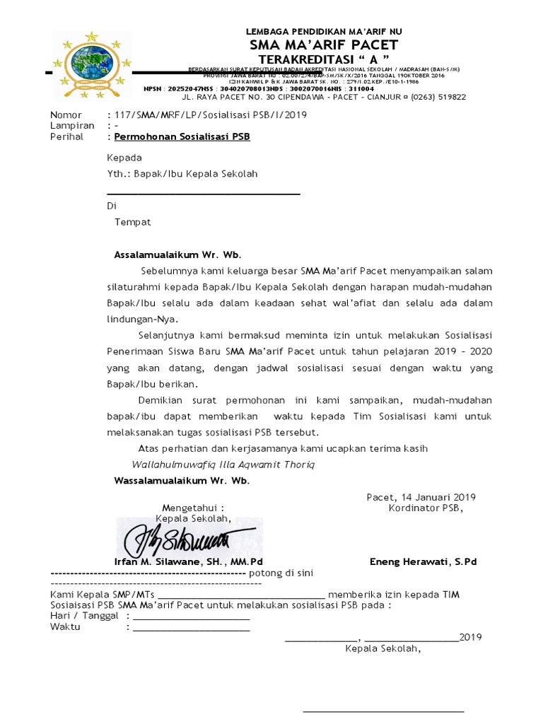 Contoh Surat Penyelenggaraan Pagar Bangunan Sekolah