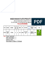 Ningbo Wanxiang Plastics Products Co., LTD: Price List (FOB NINGBO)