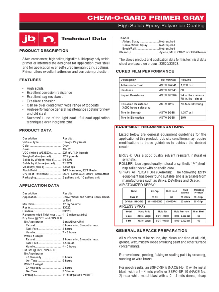 Paint Data Sheet PDF Paint Epoxy