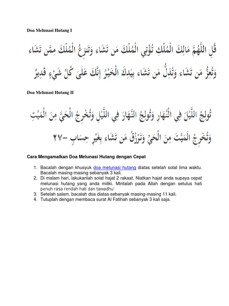 Doa Melunasi Hutang I Pdf