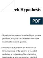 Research Hypothesis Types and Characteristics