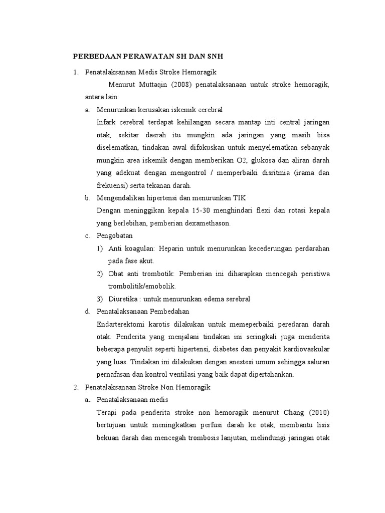 Perawatan Stroke Hemoragik dan Non Hemoragik | PDF