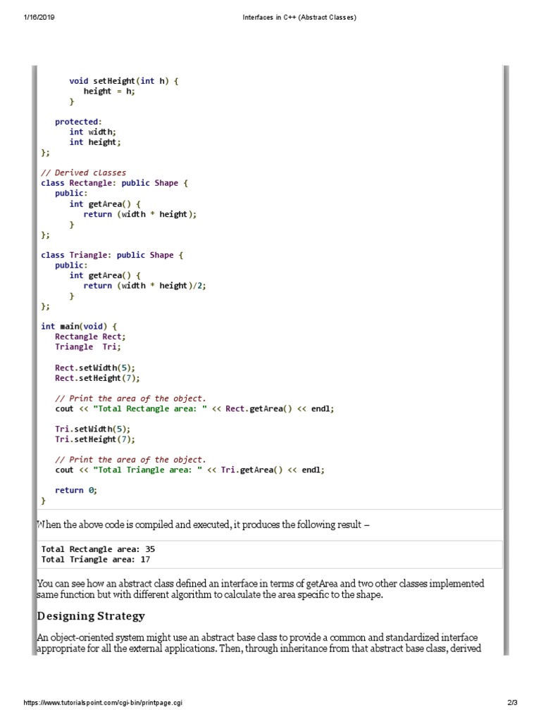 C++ Abstract Classes and Interfaces | PDF