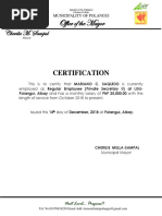 Certificate of Service Rendered | PDF