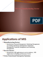 Application of MIS in Manufacturing Sector