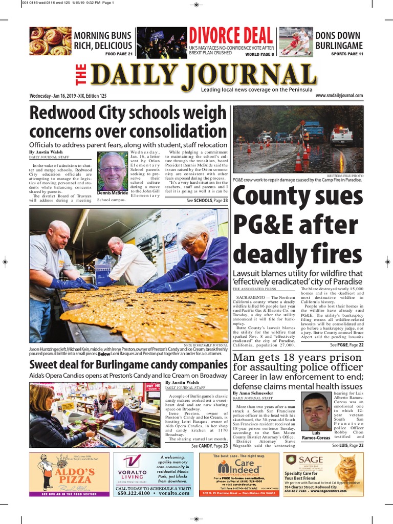 San Mateo Daily Journal 01-16-19 Edition | PDF | Pacific Gas And