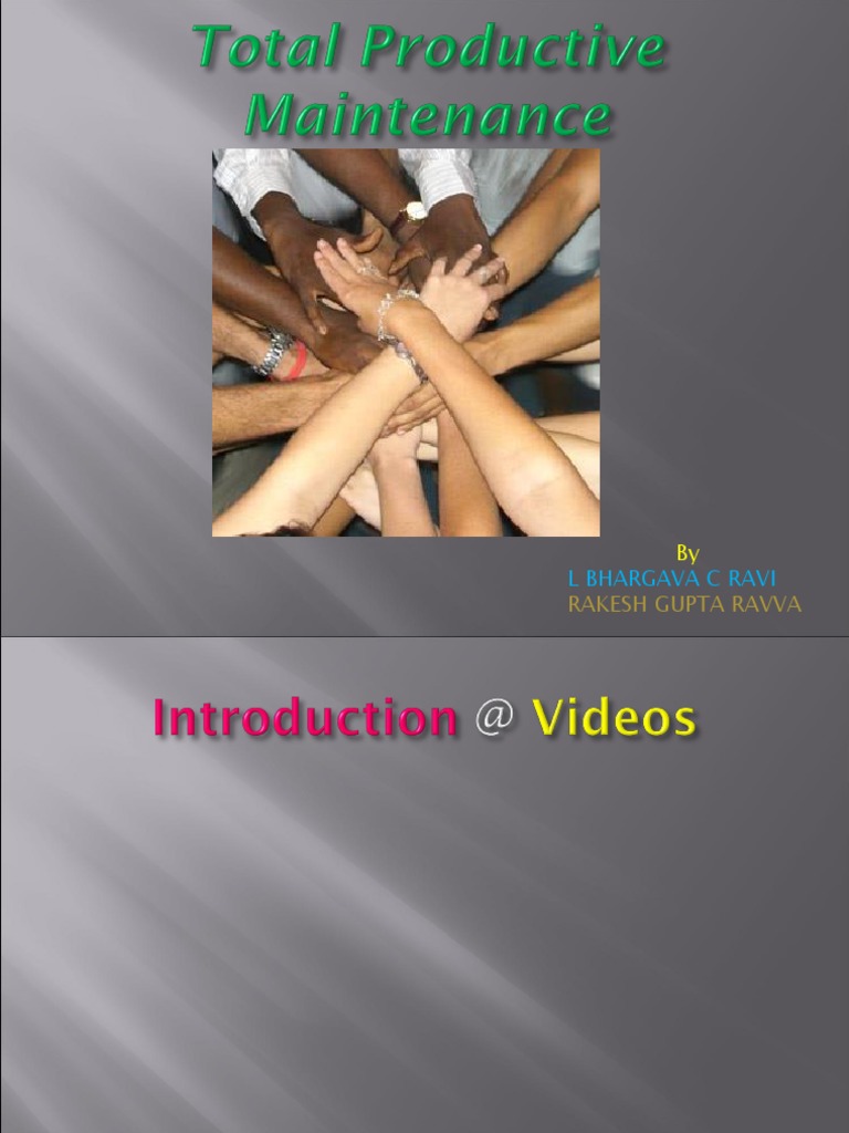 Total Productive Maintenance Overview | PDF | Reliability Engineering ...