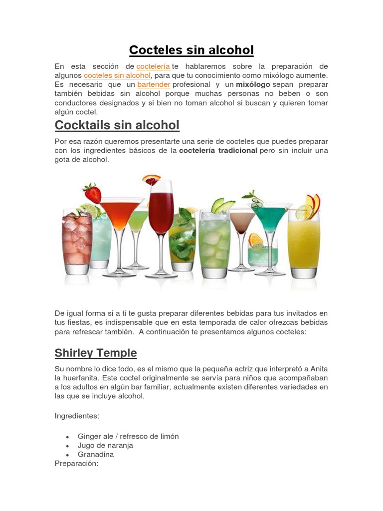 Cocteles Sin Alcohol | | Limonada | champán