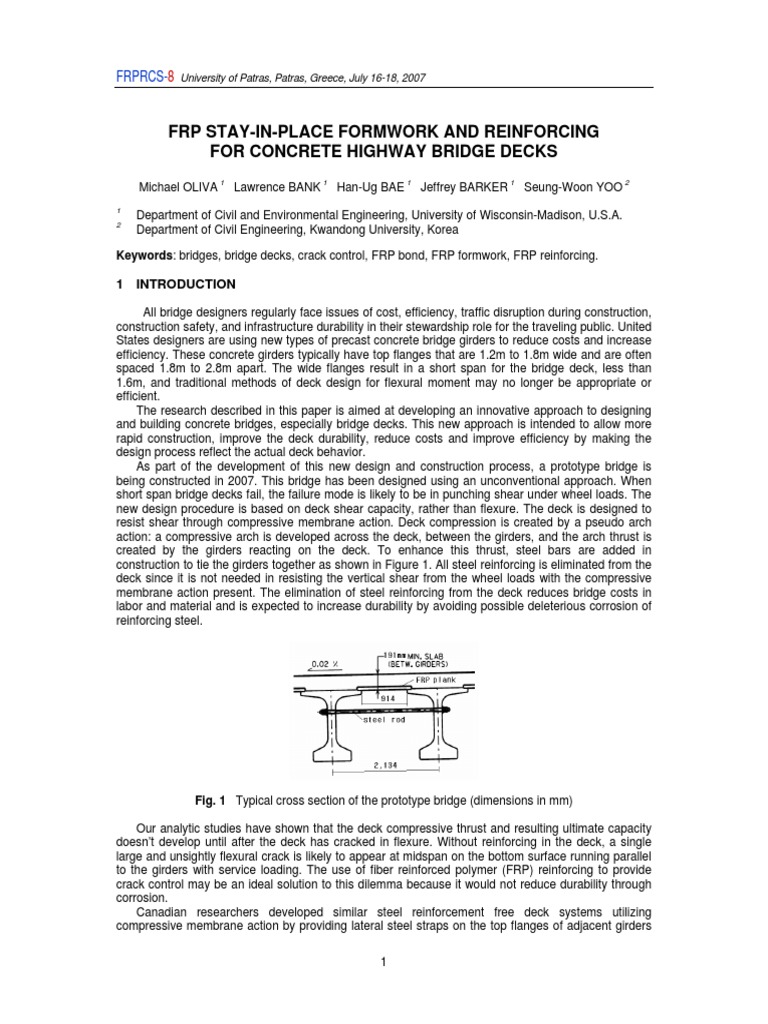 Formwork & Reinforcing of Highway Bridge Decks PDF | PDF | Fibre ...