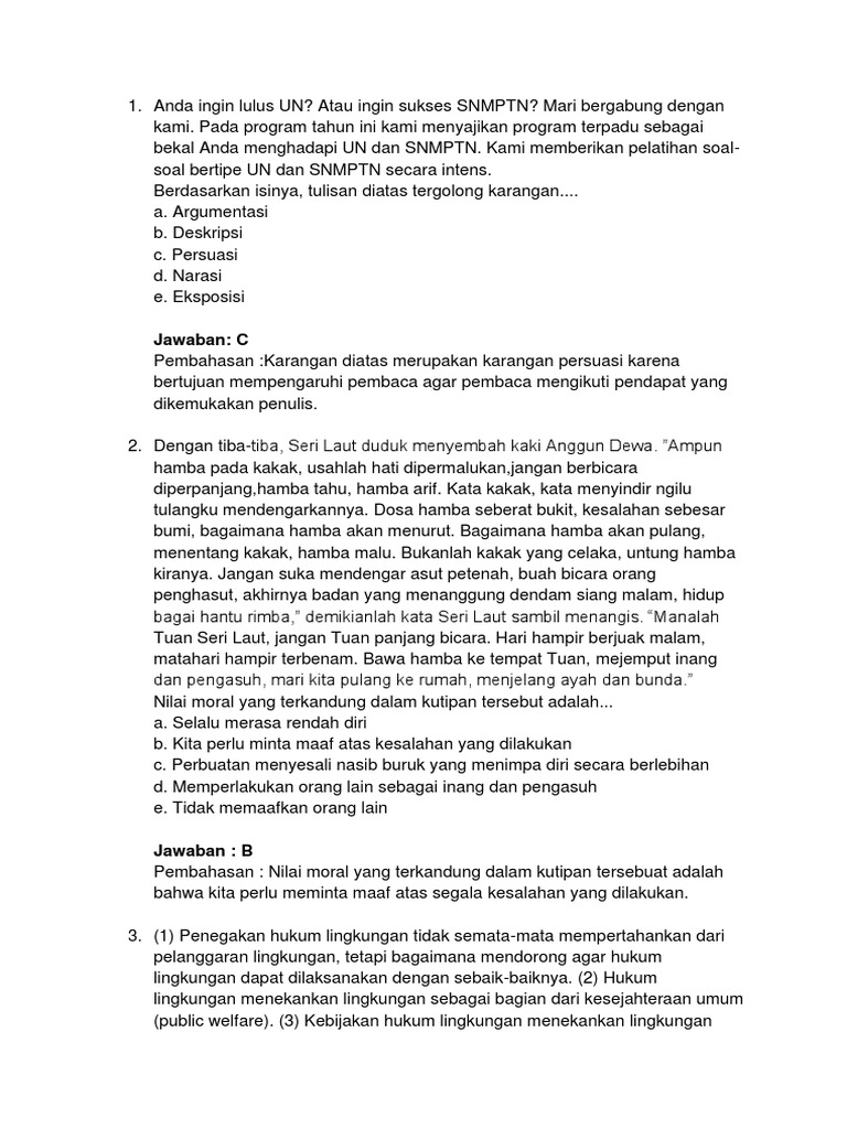 Contoh Karangan Persuasi Bahasa Jawa Tentang Lingkungan