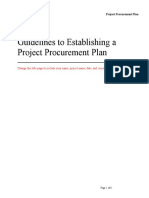Guidelines To Establishing A Project Procurement Plan