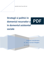 Strategii Si Politici in Domeniul Resurselor Umane in Domeniul Asistentei Sociale