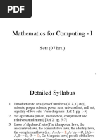 Mathematics For Computing - I: Sets (07 HRS.)