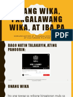 Unang Wika, Pangalawang Wika, at Iba