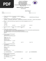 Third Quarter Exam Computer Programming (Java)