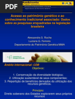 Acesso Ao Patrimônio Genetico e Conhecimento Tradicional Associado