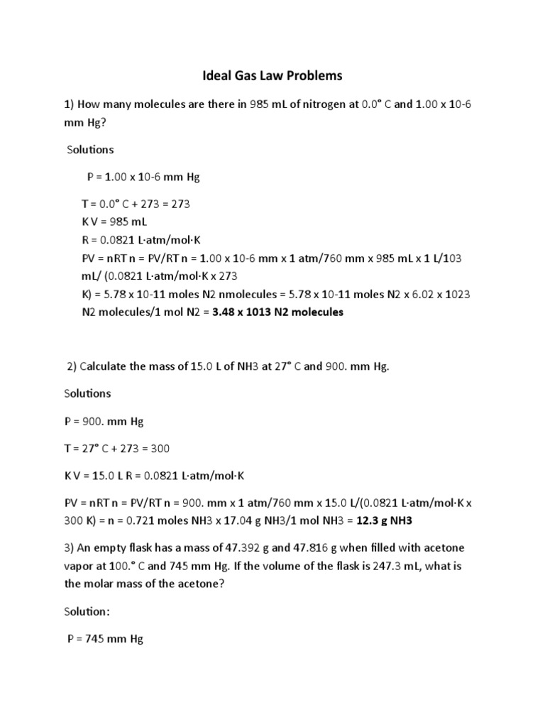 Martinez Ideal Gas And Polytropic Problem Mole Unit Gases