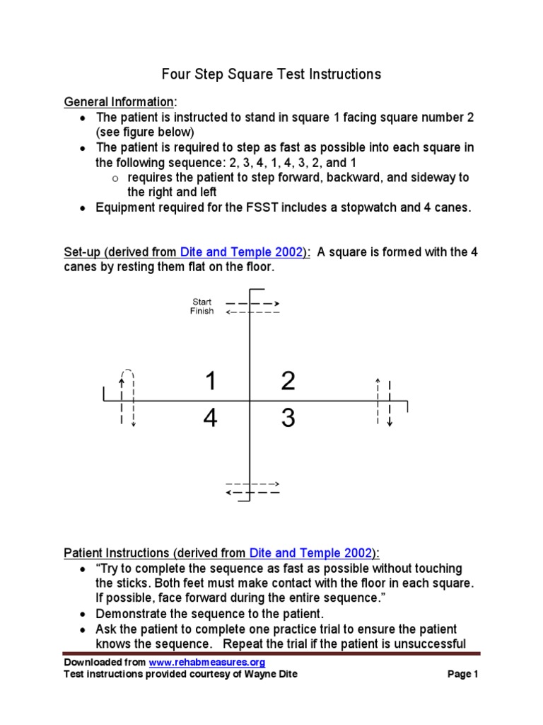 Four Step Square Test Instructions | PDF | Medicine | Health Care
