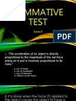 Force Summative Test Science 8