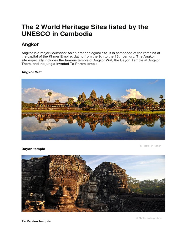 World Heritage Sites Listed By The Unesco In Southeast Asia Pdf