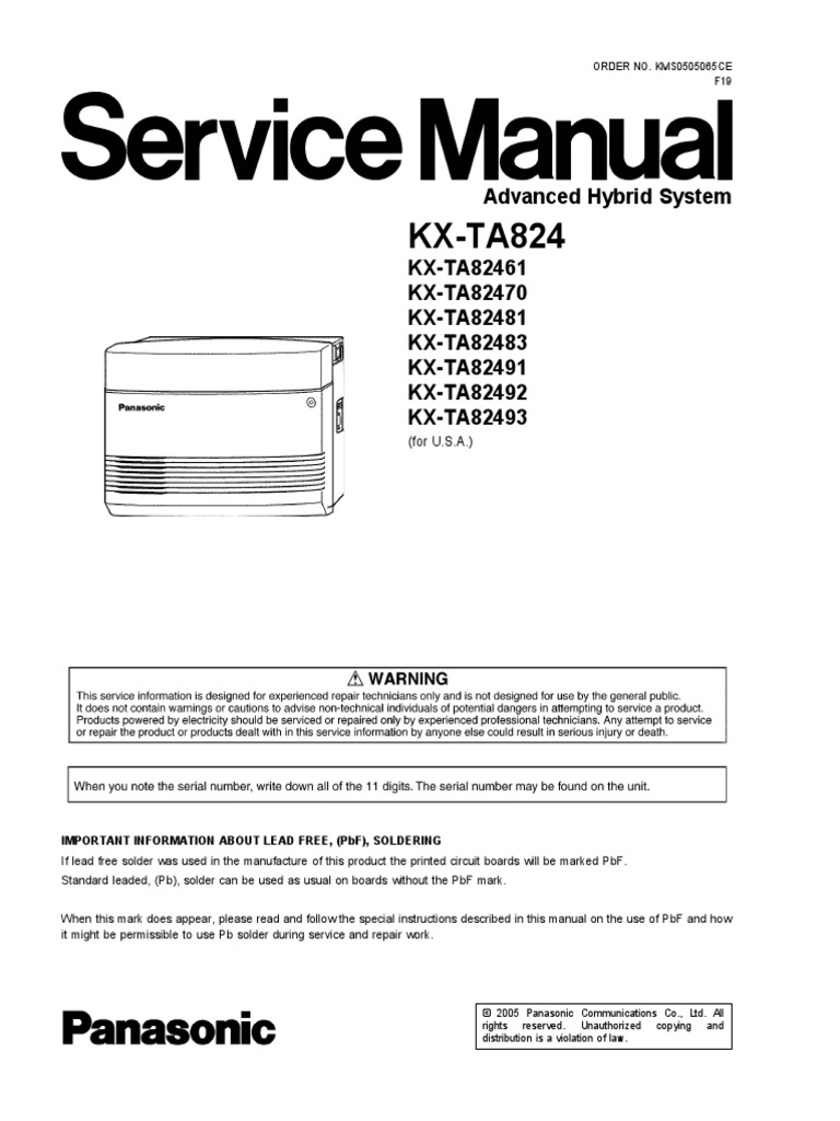 Panasonic Kx Ta824 | Printed Circuit Board | Soldering