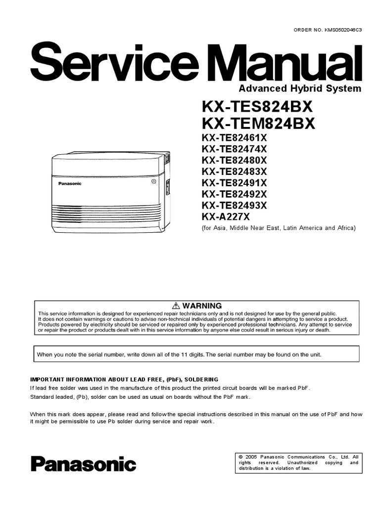 KX Tes824bx PDF | PDF | Soldering | Solder