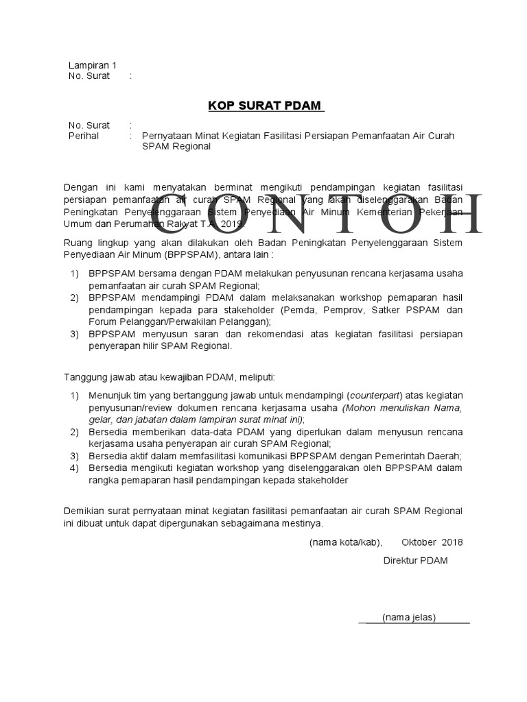 Contoh Surat Minat Contoh Surat Format Surat 2020