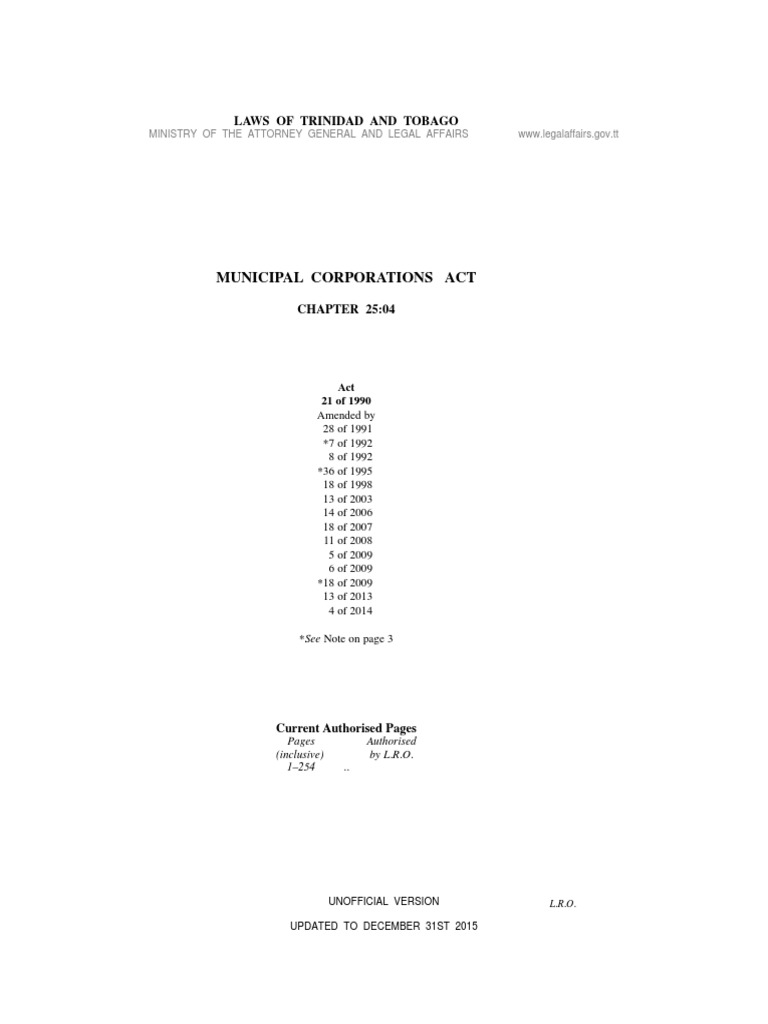 Municipal Corporations Act PDF Mayor By Law