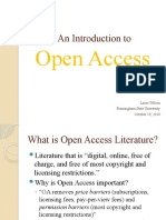 An Introduction To: Open Access