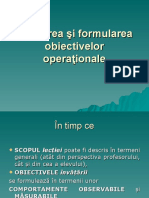 Stabilirea Si Formularea Obiectivelor Operationale