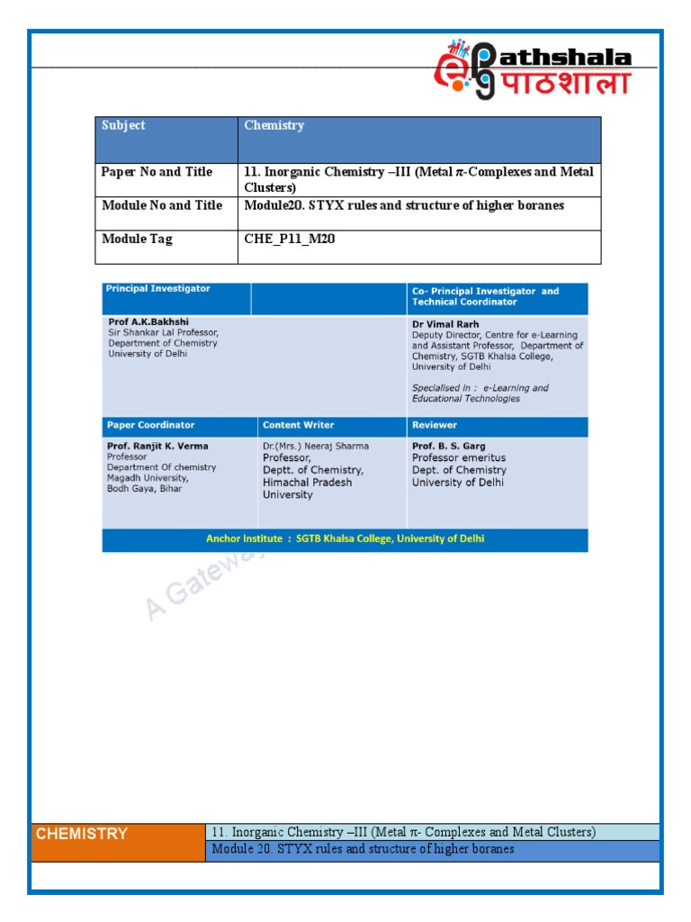 STYX Rules for Higher Boranes | PDF | Cluster Chemistry | Chemical Bond