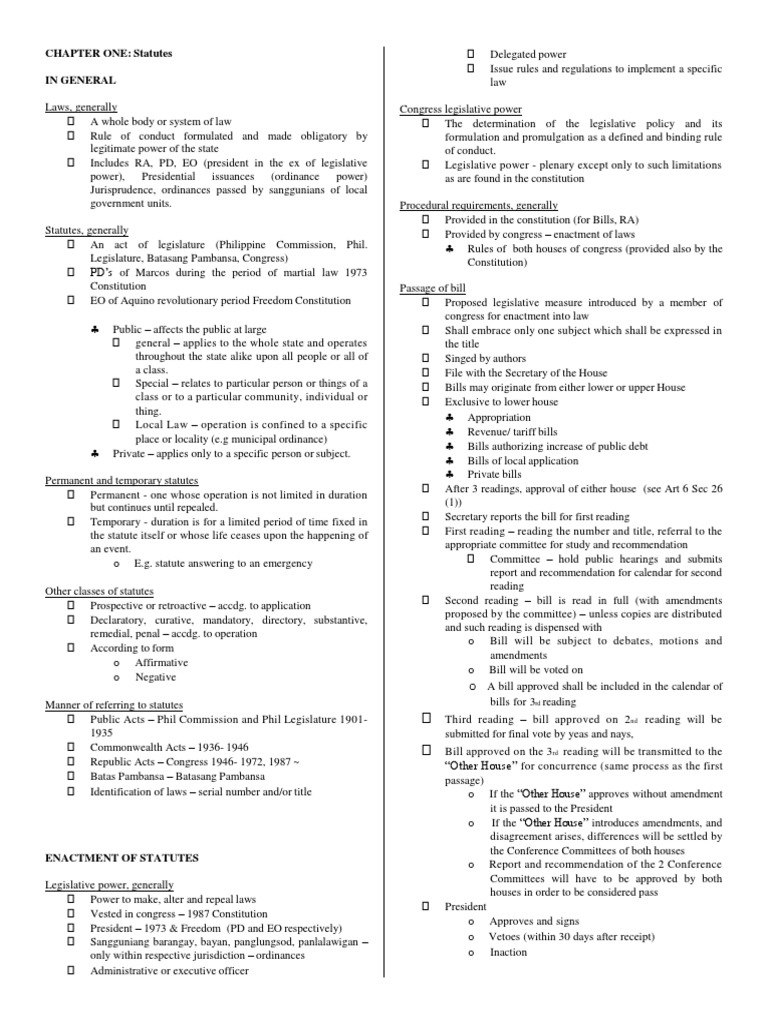 Agpalo's Statutory Construction Overview | PDF | Statutory ...