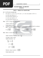 Solved Paper: Iit-Jam 2014: Part-I: Objective Questions Q. 1 - Q. 10 Carry One Mark Each