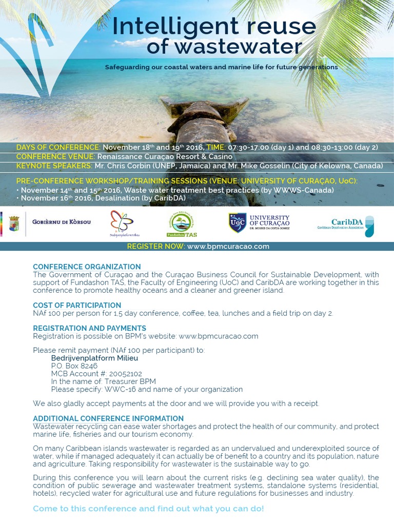 Wastewater Conference Brochure PDF Wastewater Sewage Treatment