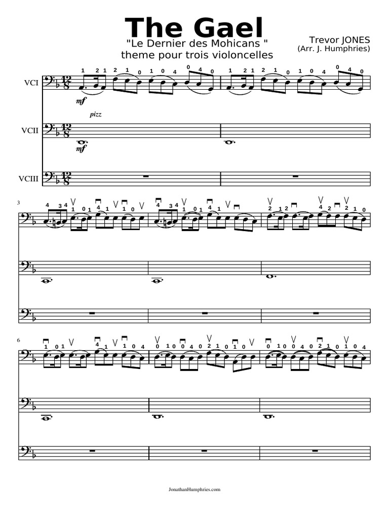 Last of the Mohicans Theme the GAEL Violoncelle Trio