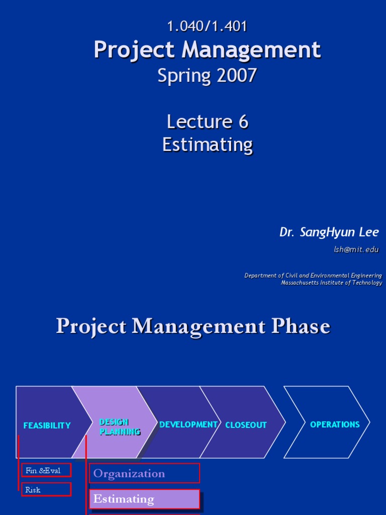 Project Management Cost Estimation Guide | PDF | Engineering Design ...