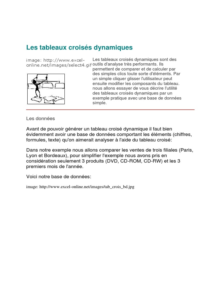 Exercice Tableau Croisé Dynamique Pdf Avec Corrigé Exercice 8 - Les Tableaux Croisés Dynamiques PDF | PDF | Microsoft Excel |  Logiciel