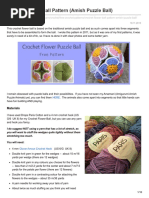 Crochet Flower Ball Pattern (Amish Puzzle Ball)