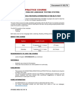 Ielts Exam Practice Course Information Sheet