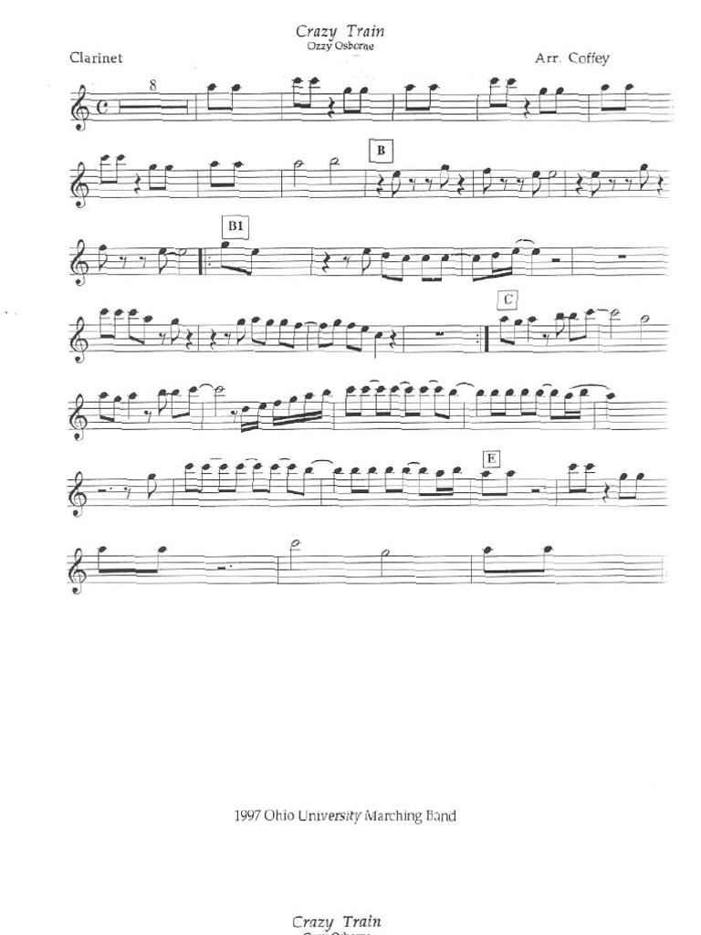 Crazy_train Sheet Music